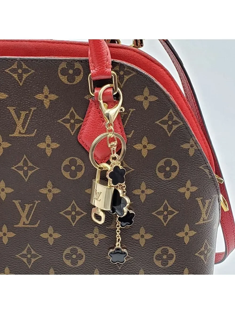 Louis Vuitton Gold Lock 🔒 Authentic LV Key + Unbranded Flower Bag Charm